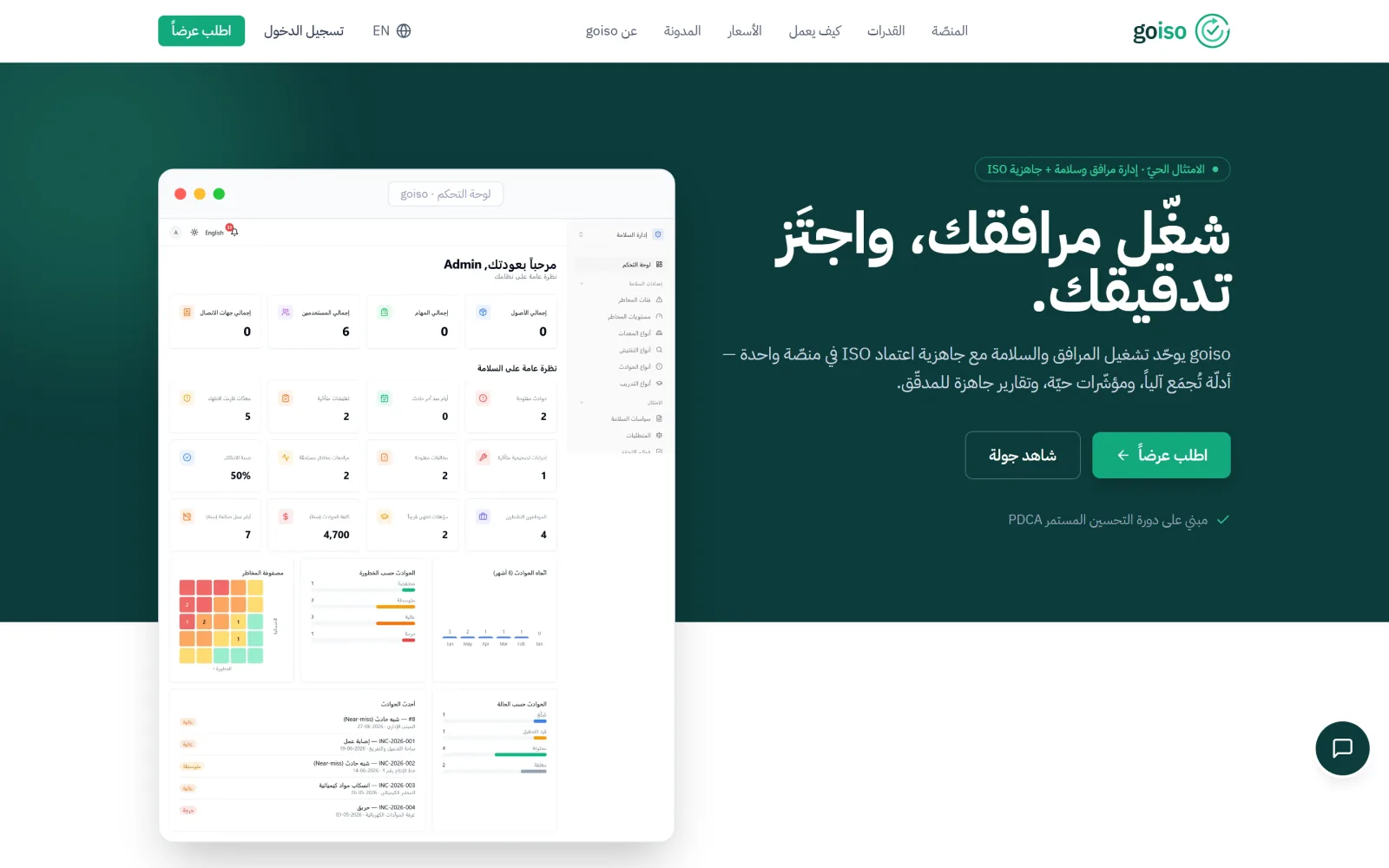 goiso · منصّة إدارة المرافق والسلامة